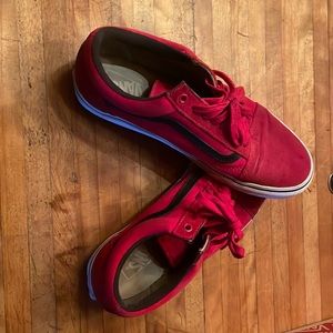 Mens size 10 vans old skool red/black